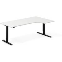 H&aelig;ve-s&aelig;nkebord DNA, Hvid 2000x1200mm H&oslash;jre 2-ben/Sort