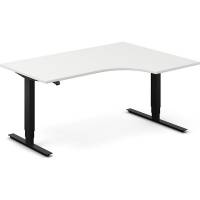 H&aelig;ve-s&aelig;nkebord DNA, Hvid 1600x1200mm H&oslash;jre 2-ben/Sort