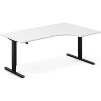 H&aelig;ve-s&aelig;nkebord DNA, Hvid 1800x1200mm H&oslash;jre 2-ben/Sort