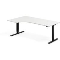 H&aelig;ve-s&aelig;nkebord DNA, Hvid 2000x1200mm Venstre 2-ben/Sort