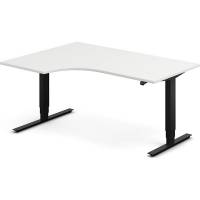 H&aelig;ve-s&aelig;nkebord DNA, Hvid 1600x1200mm Venstre 2-ben/Sort