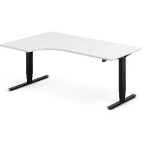 H&aelig;ve-s&aelig;nkebord DNA, Hvid 1800x1200mm Venstre 2-ben/Sort