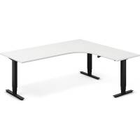 H&aelig;ve-s&aelig;nkebord DNA, Hvid 2000x1800mm H&oslash;jre 3-ben/Sort