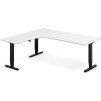 H&aelig;ve-s&aelig;nkebord DNA, Hvid 2000x1800mm Venstre 3-ben/Sort
