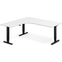 H&aelig;ve-s&aelig;nkebord DNA, Hvid 1800x1800mm Venstre 3-ben/Sort