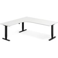 H&aelig;ve-s&aelig;nkebord DNA, Hvid 2000x2000mm Venstre 3-ben/Sort