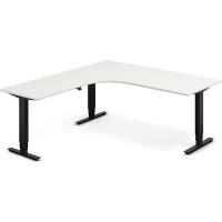 H&aelig;ve-s&aelig;nkebord DNA, Hvid 1800x2000mm Venstre 3-ben/Sort