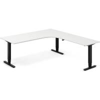 H&aelig;ve-s&aelig;nkebord DNA, Hvid 2000x2200mm H&oslash;jre 3-ben/Sort