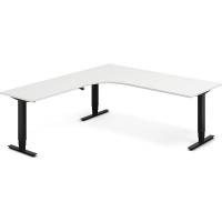 H&aelig;ve-s&aelig;nkebord DNA, Hvid 2000x2200mm Venstre 3-ben/Sort