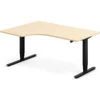 H&aelig;ve-s&aelig;nkebord DNA, Birk 1600x1200 mm Venstre 2-ben/Sort