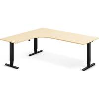 H&aelig;ve-s&aelig;nkebord DNA, Birk 2000x1800 mm Venstre 3-ben/Sort