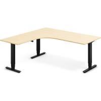 H&aelig;ve-s&aelig;nkebord DNA, Birk 1800x1800 mm Venstre 3-ben/Sort