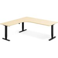 H&aelig;ve-s&aelig;nkebord DNA, Birk 2000x2000 mm Venstre 3-ben/Sort