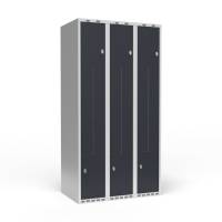 Garderobeskab 3x300 mm Lige tag 2-delt s&oslash;jle Z-d&oslash;r Antracit d&oslash;r Greb for h&aelig;ngel&aring;s