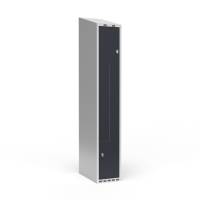 Garderobeskab 1x300 mm Skr&aring;t tag 2-delt s&oslash;jle Z-d&oslash;r Antracit d&oslash;r Cylinderl&aring;s