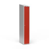 Garderobeskab 1x300 mm Skr&aring;t tag 1 rum i h&oslash;jden R&oslash;d d&oslash;r Cylinderl&aring;s