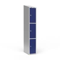 Garderobeskab 1x300 mm Skr&aring;t tag 3 rum i h&oslash;jden Bl&aring; d&oslash;r Greb for h&aelig;ngel&aring;s