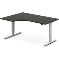 H&aelig;ve-s&aelig;nkebord DNA, Antracit 1600x1200 mm Venstre 2-ben/Alugr&aring;