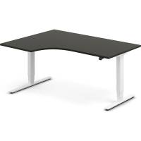 H&aelig;ve-s&aelig;nkebord DNA, Antracit 1600x1200 mm Venstre 2-ben/Hvid