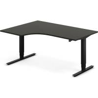 H&aelig;ve-s&aelig;nkebord DNA, Antracit 1600x1200 mm Venstre 2-ben/Sort