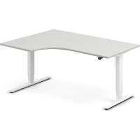 H&aelig;ve-s&aelig;nkebord DNA, Lysgr&aring; 1600x1200 mm Venstre 2-ben/Hvid