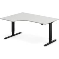 H&aelig;ve-s&aelig;nkebord DNA, Lysgr&aring; 1600x1200 mm Venstre 2-ben/Sort