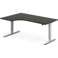 H&aelig;ve-s&aelig;nkebord DNA, Antracit 1800x1200 mm Venstre 2-ben/Alugr&aring;