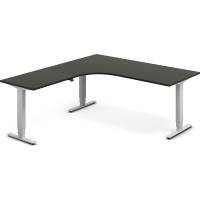 H&aelig;ve-s&aelig;nkebord DNA, Antracit 1800x2000 mm Venstre 3-ben/Alugr&aring;