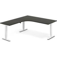 H&aelig;ve-s&aelig;nkebord DNA, Antracit 1800x2000 mm Venstre 3-ben/Hvid