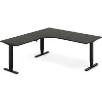 H&aelig;ve-s&aelig;nkebord DNA, Antracit 1800x2000 mm Venstre 3-ben/Sort