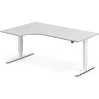 H&aelig;ve-s&aelig;nkebord DNA, Lysgr&aring; 1800x1200 mm Venstre 2-ben/Hvid