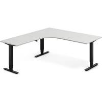 H&aelig;ve-s&aelig;nkebord DNA, Lysgr&aring; 1800x2000 mm Venstre 3-ben/Sort