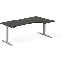 H&aelig;ve-s&aelig;nkebord DNA, Antracit 2000x1200 mm H&oslash;jre 2-ben/Alugr&aring;