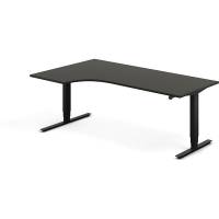 H&aelig;ve-s&aelig;nkebord DNA, Antracit 2000x1200 mm Venstre 2-ben/Sort