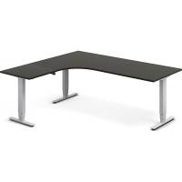 H&aelig;ve-s&aelig;nkebord DNA, Antracit 2000x1800 mm Venstre 3-ben/Alugr&aring;