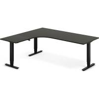 H&aelig;ve-s&aelig;nkebord DNA, Antracit 2000x1800 mm Venstre 3-ben/Sort