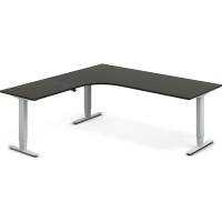 H&aelig;ve-s&aelig;nkebord DNA, Antracit 2000x2000 mm Venstre 3-ben/Alugr&aring;