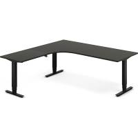 H&aelig;ve-s&aelig;nkebord DNA, Antracit 2000x2000 mm Venstre 3-ben/Sort