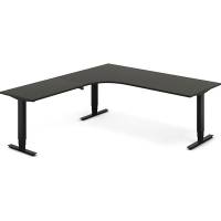 H&aelig;ve-s&aelig;nkebord DNA, Antracit 2000x2200 mm Venstre 3-ben/Sort