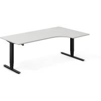 H&aelig;ve-s&aelig;nkebord DNA, Lysgr&aring; 2000x1200 mm Venstre 2-ben/Sort
