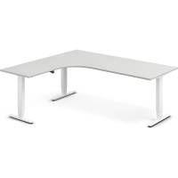 H&aelig;ve-s&aelig;nkebord DNA, Lysgr&aring; 2000x1800 mm Venstre 3-ben/Hvid