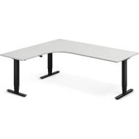 H&aelig;ve-s&aelig;nkebord DNA, Lysgr&aring; 2000x1800 mm Venstre 3-ben/Sort