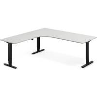 H&aelig;ve-s&aelig;nkebord DNA, Lysgr&aring; 2000x2000 mm Venstre 3-ben/Sort