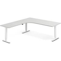 H&aelig;ve-s&aelig;nkebord DNA, Lysgr&aring; 2000x2200 mm Venstre 3-ben/Hvid