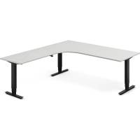 H&aelig;ve-s&aelig;nkebord DNA, Lysgr&aring; 2000x2200 mm Venstre 3-ben/Sort