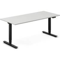 H&aelig;ve-s&aelig;nkebord DNA, Lysgr&aring; 2000x800 mm 2-ben/Sort