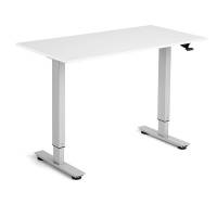 H&aelig;ve-s&aelig;nkebord Flexidesk, Hvid 1200x600 mm 2-ben/Alugr&aring;