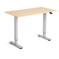 H&aelig;ve-s&aelig;nkebord Flexidesk, Eg 1200x600 mm 2-ben/Alugr&aring;