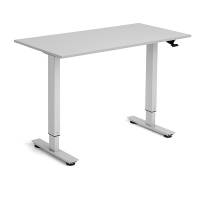 H&aelig;ve-s&aelig;nkebord Flexidesk, Lysgr&aring; 1200x600 mm 2-ben/Alugr&aring;