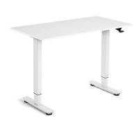 H&aelig;ve-s&aelig;nkebord Flexidesk, Hvid 1200x600 mm 2-ben/Hvid